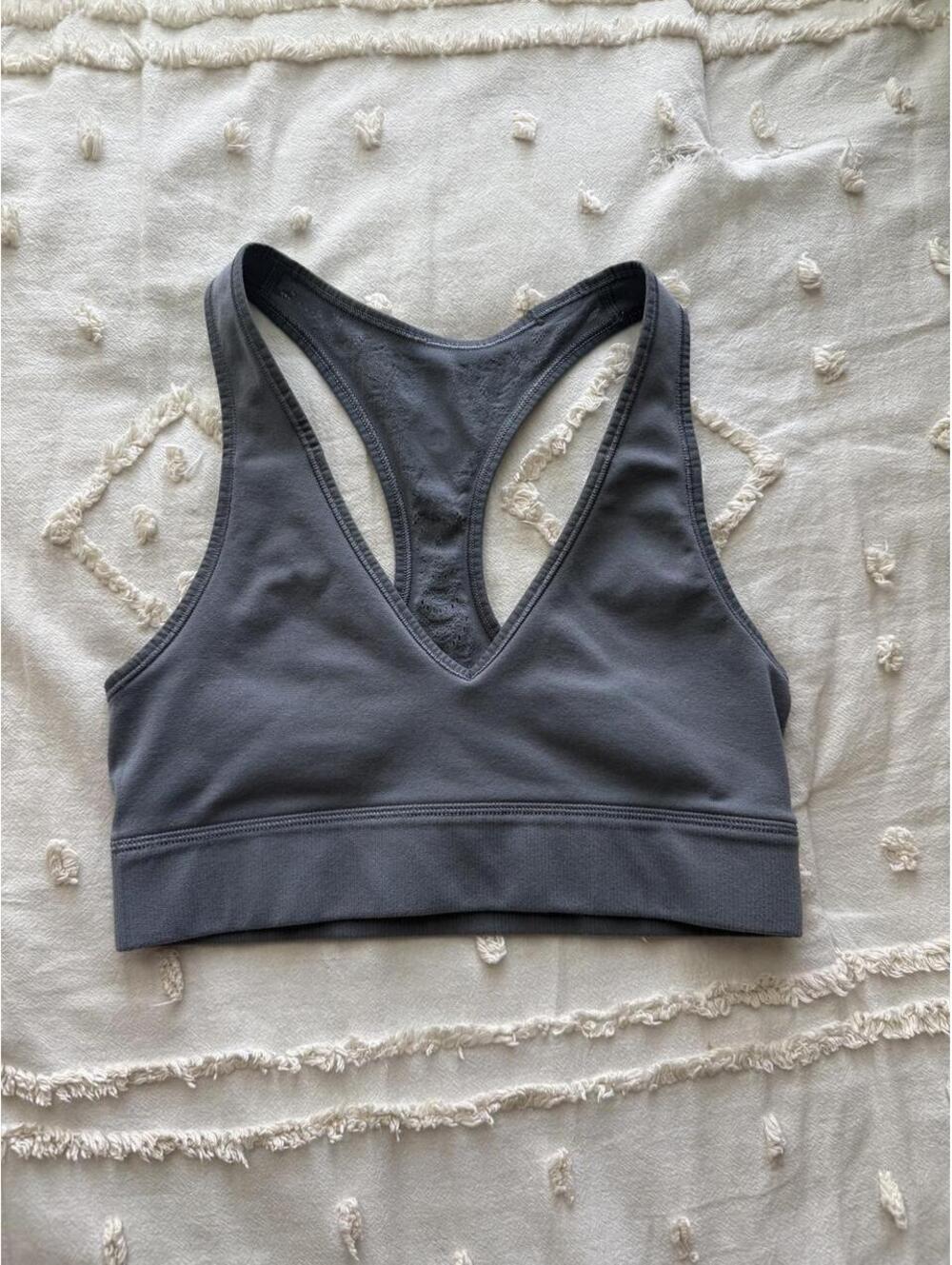 Lululemon Grey Lace Back Sports Bra